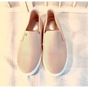 MICHAEL KORS Flat Slip-On City Sneakers Soft Pink Real Leather Sz 7.5